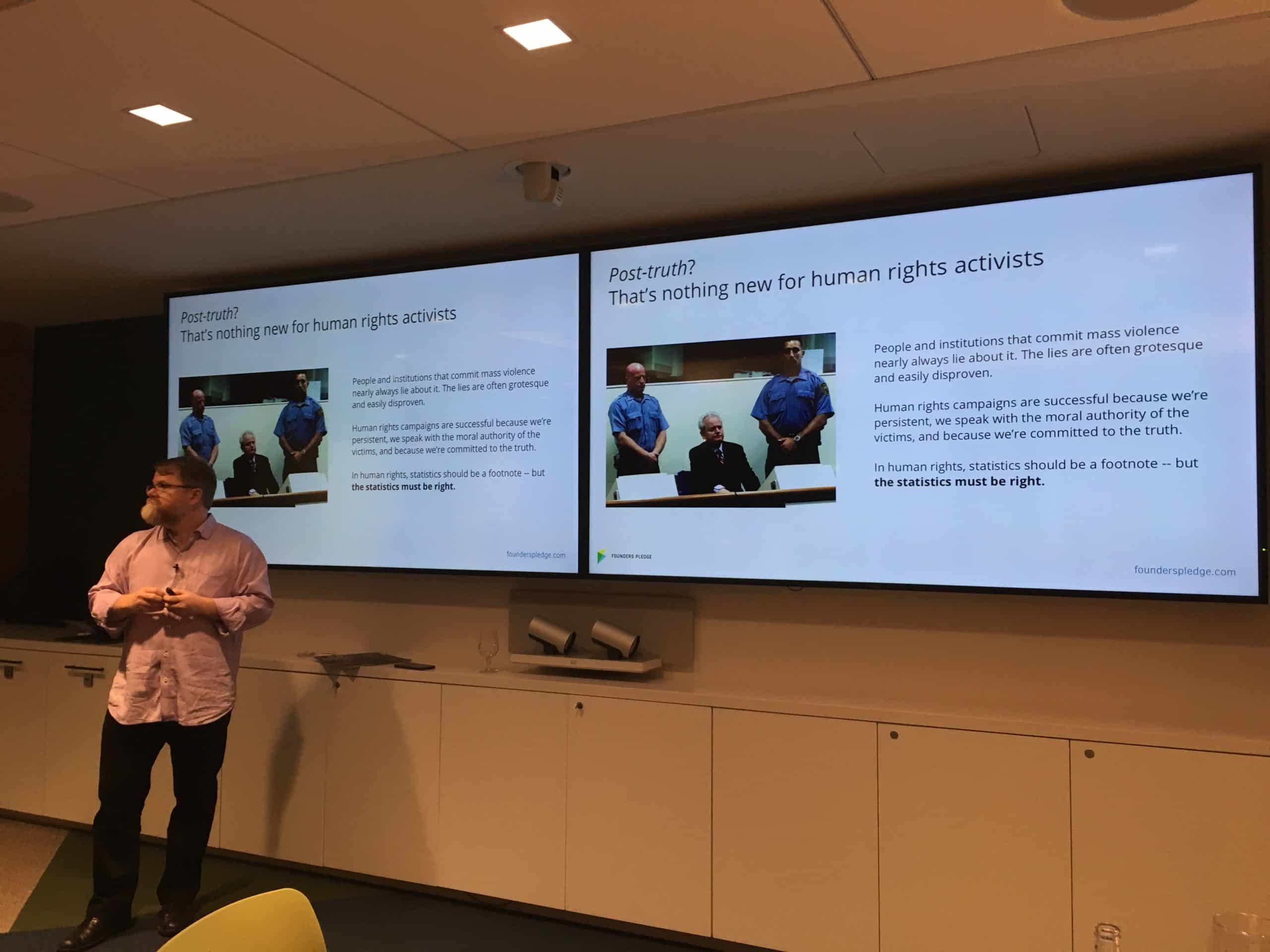 Founders Pledge dinner - Human rights data analysis group