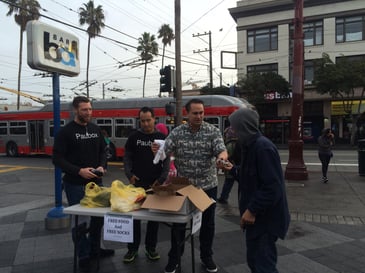 Mahalo to the Mission: 100 spam musubi and 100 pairs of socks