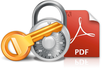 pdf symbol with lock and key