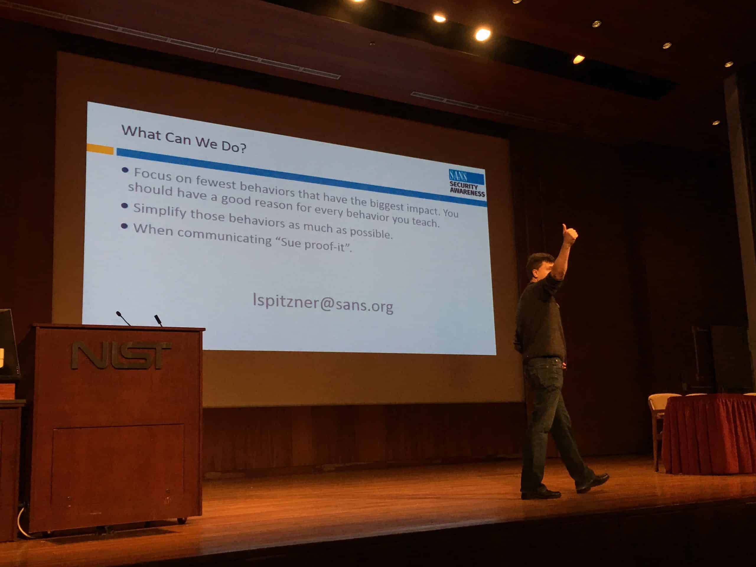 Lance Spitzner: Making Security Simple - FISSEA NIST Conference