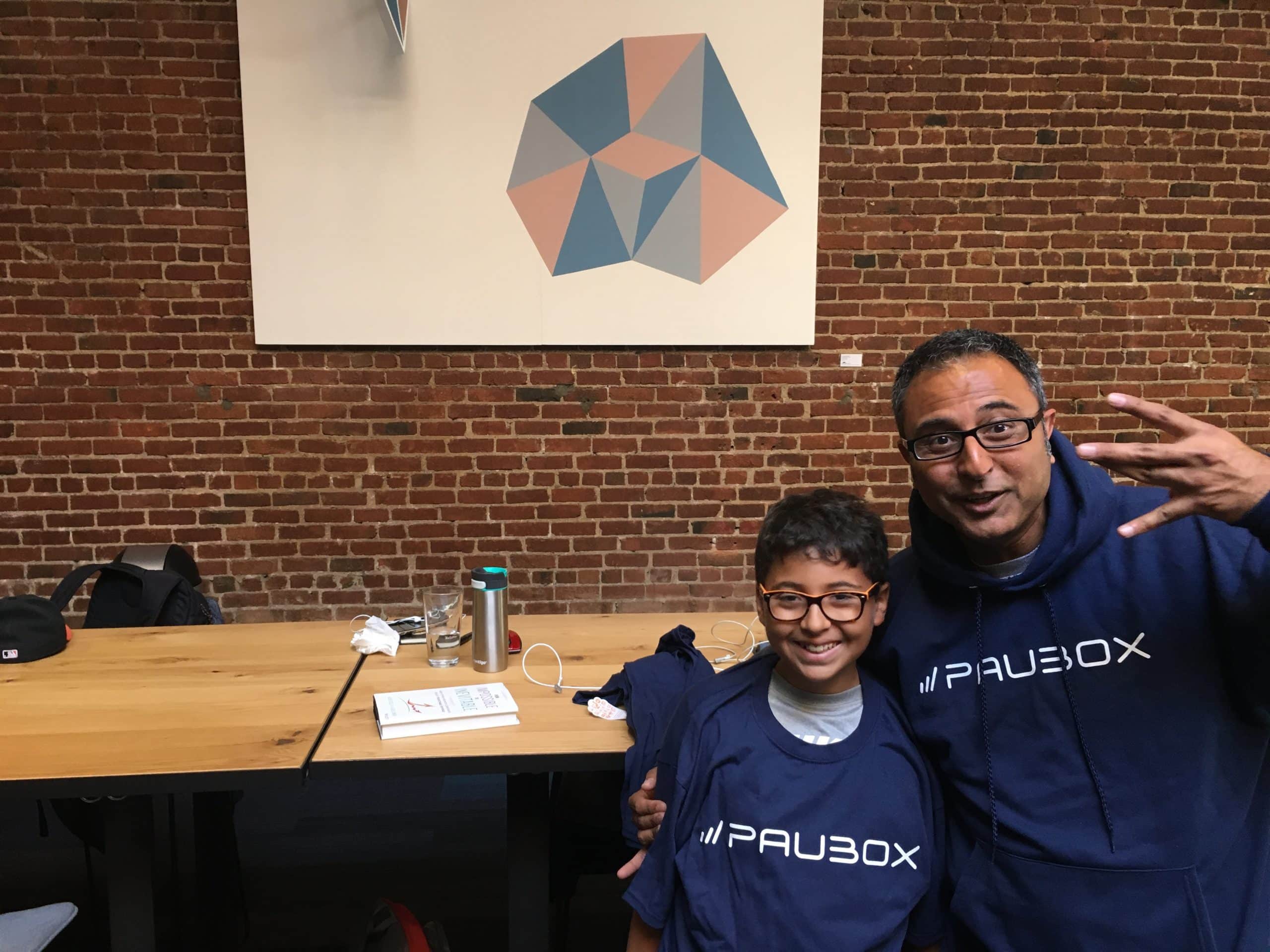 Sanjeev and Chase Thakkar with Paubox swag