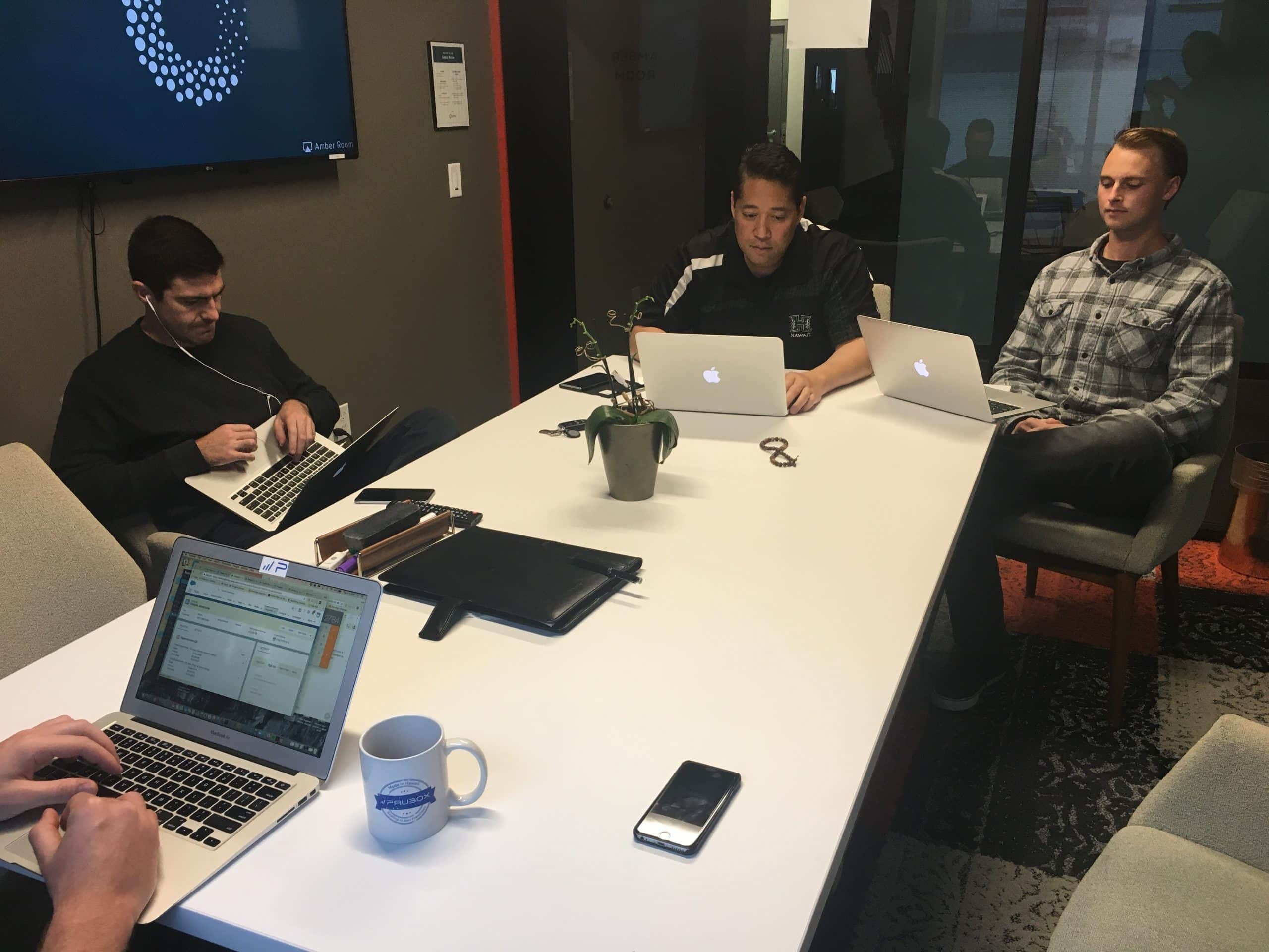 Paubox sales team meeting