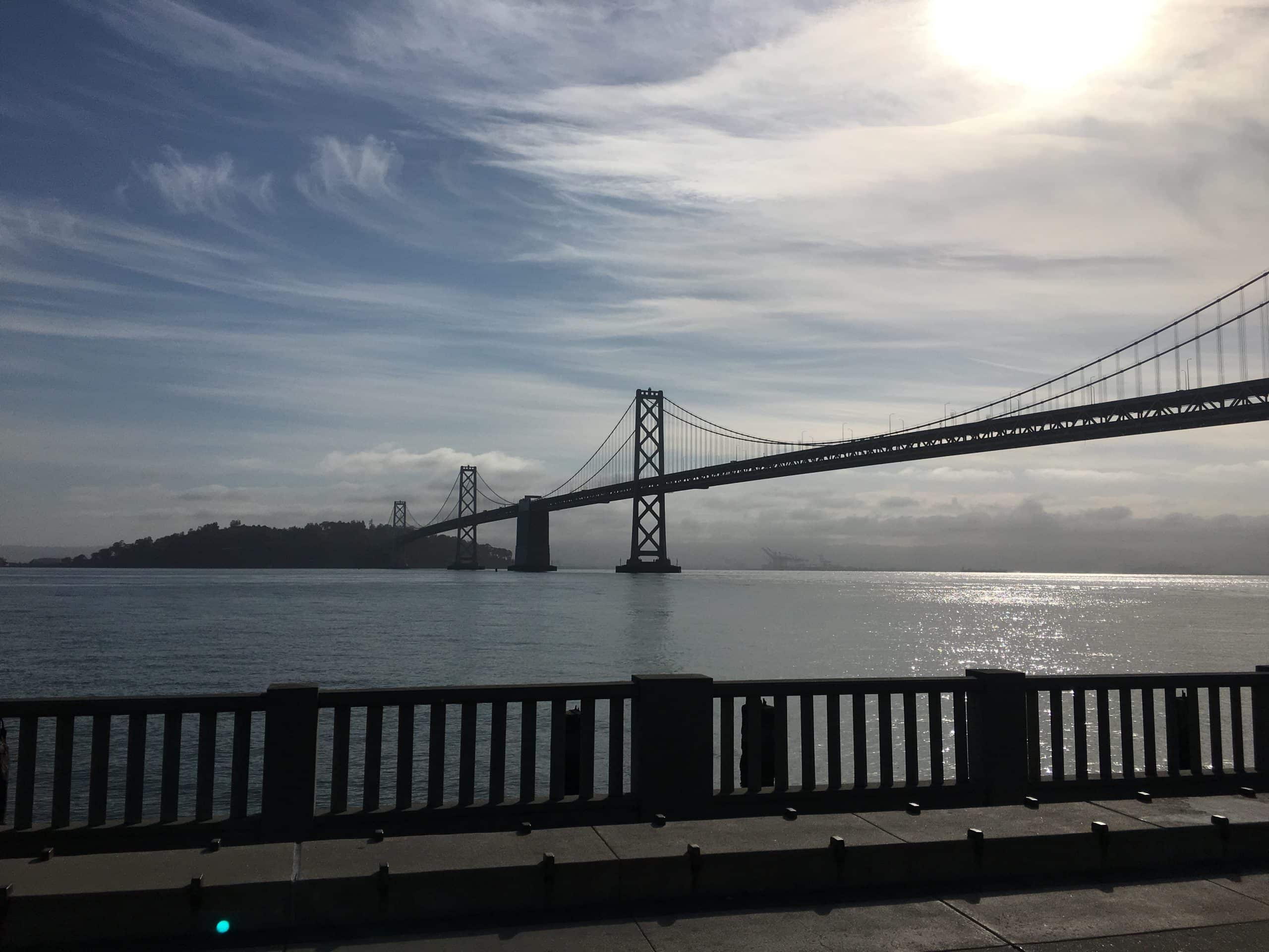 A view of the Bay Bridge on a morning run