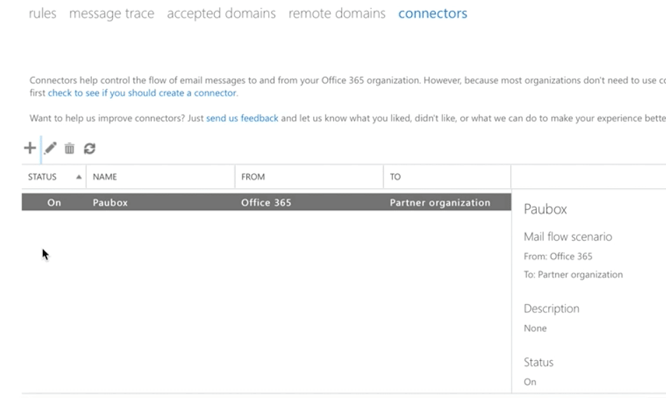 Using the Exchange Admin Center to Split Encrypted Senders - Create a Connector