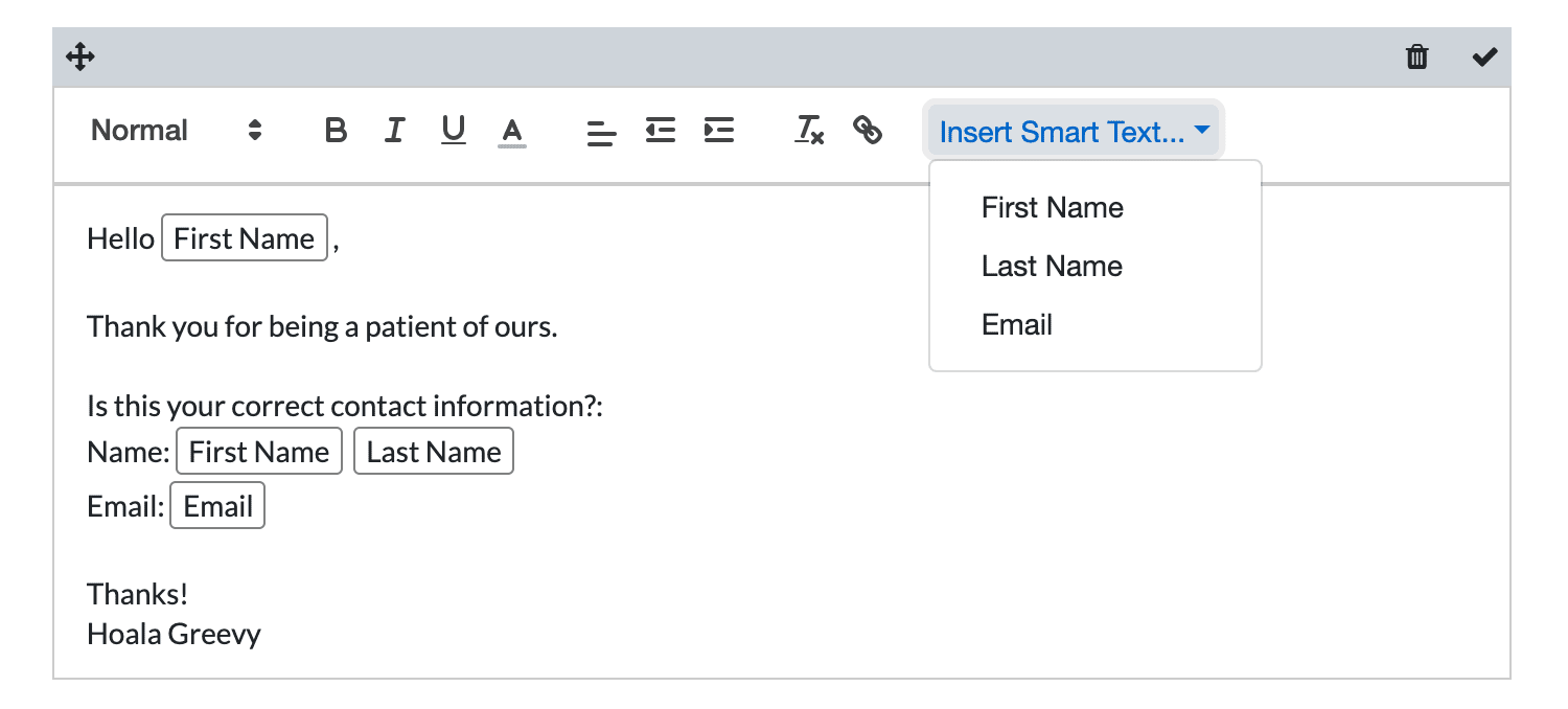 Smart Text added to Paubox Marketing