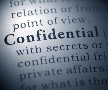 dictionary image of confidential