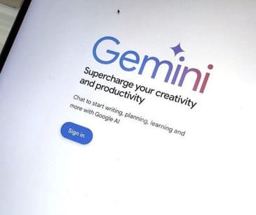 Gemini landing page featured on a tablet