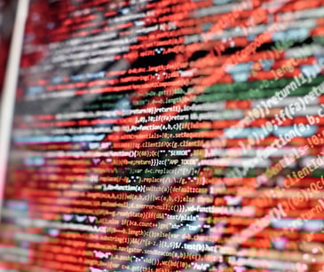 red computer data screen