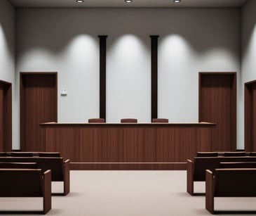 Image of a court room. 