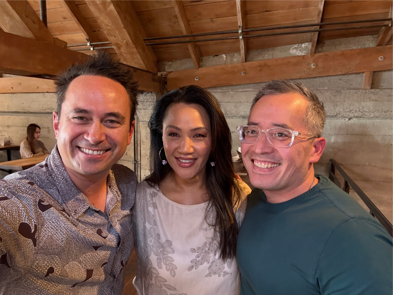 Three Hawaiians having coffee in SoMa, SF | Keep building, no matter what: coffee w/ Eric Nakagawa & Miki Hardisty