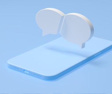 graphic of smartphone with message bubbles