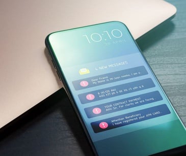 smartphone with red notifications