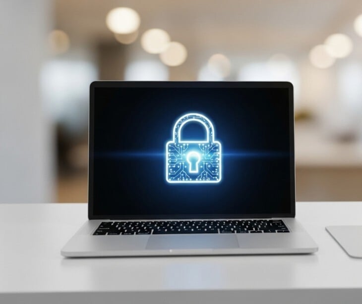 Image of a screen with a lock image on it. 