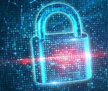 digital security lock with red