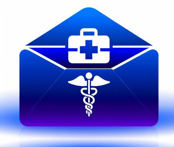 email icon with health symbol