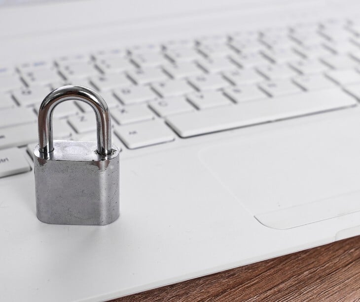 Image of a lock on a laptop. 