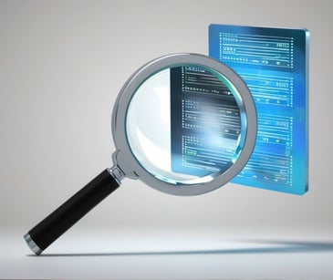 magnifying glass over document