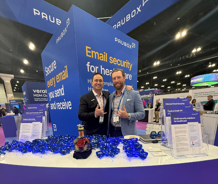 Hoala and Greg at the Paubox booth at ViVE 2026