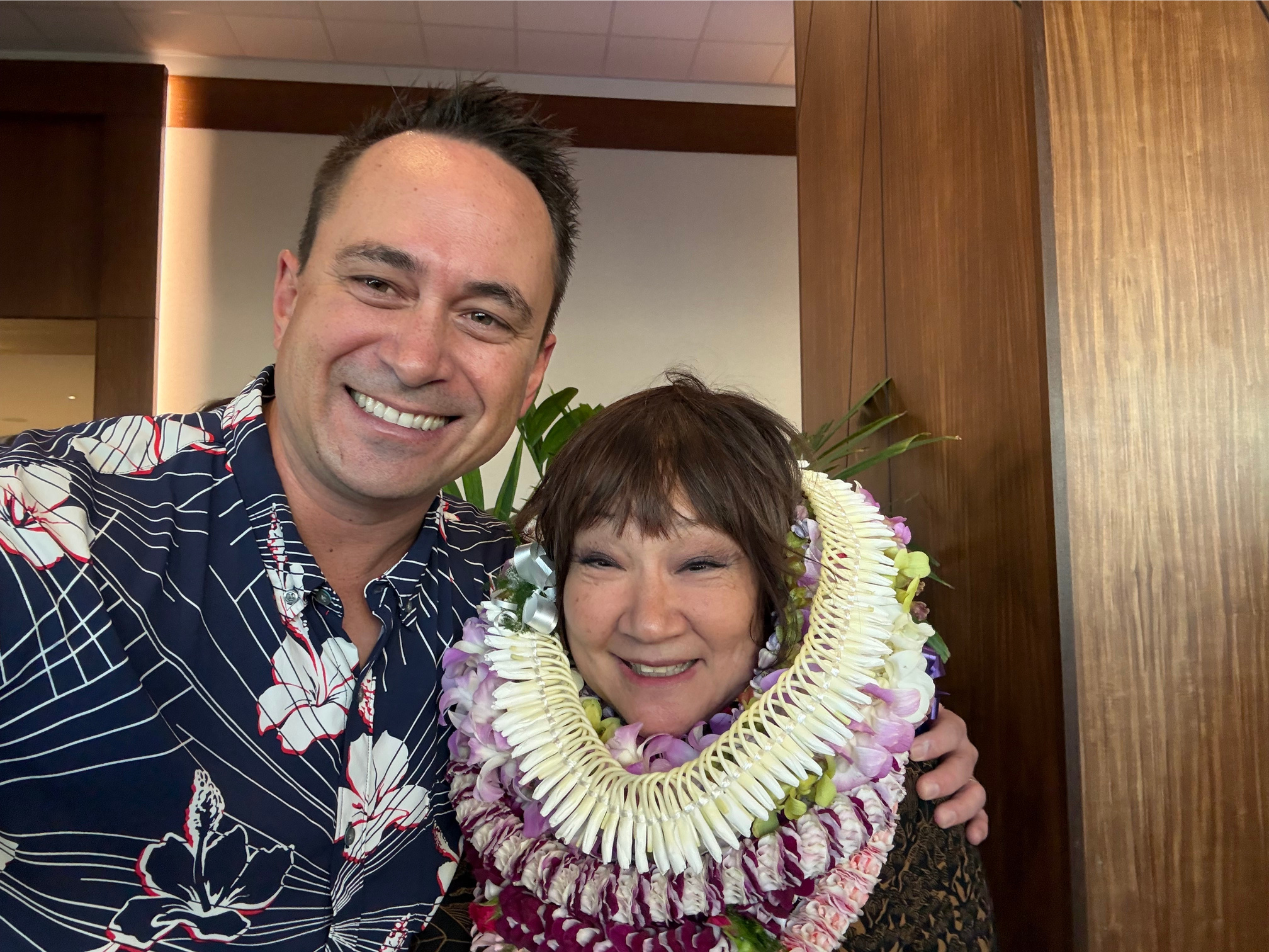 Hoala Greevy with Linda Miki (CEO, Group 70 International)&nbsp;my PCF classmate from PCF 2006