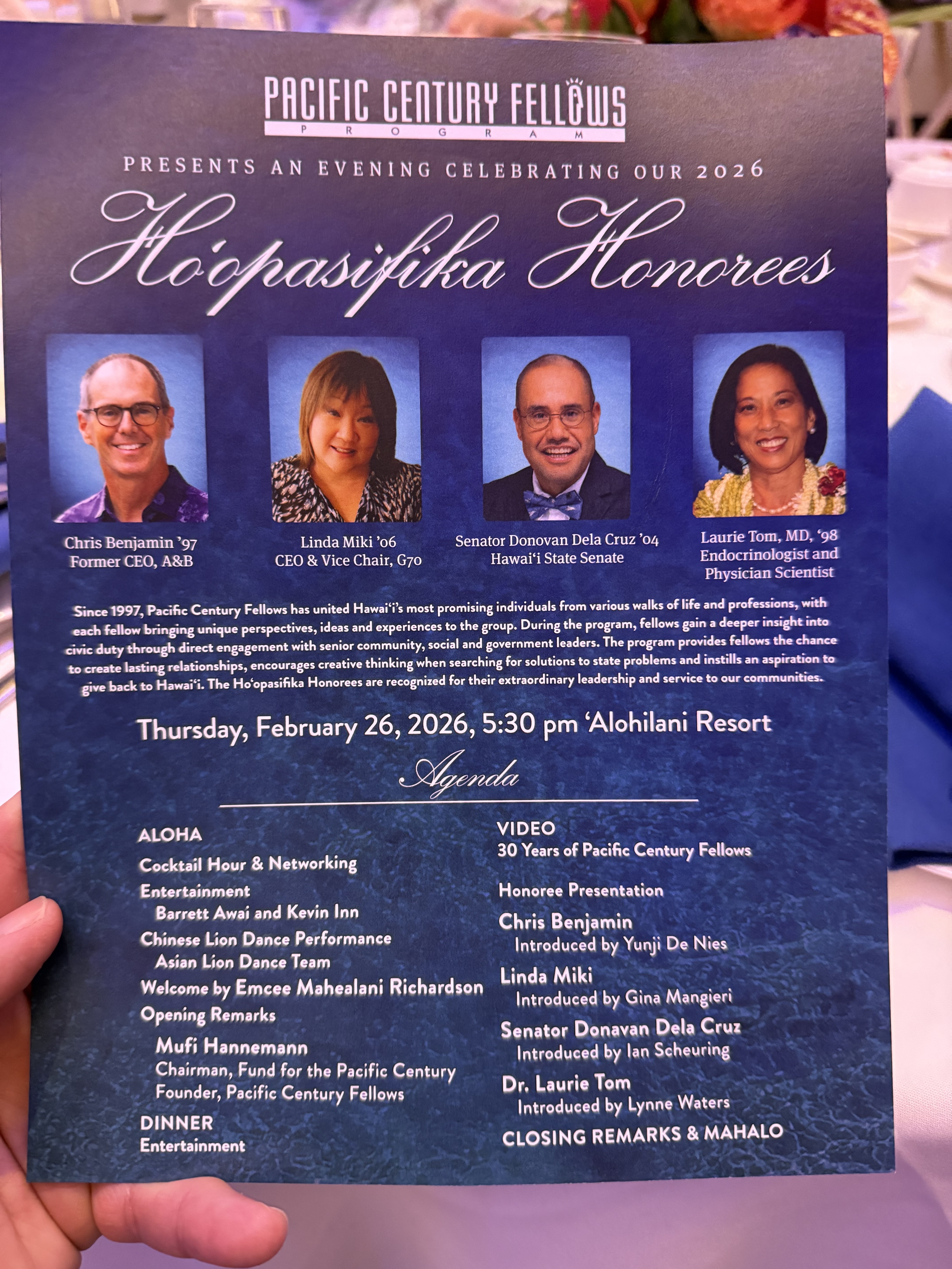 Here's the program | Pacific Century Fellows 2026 gala