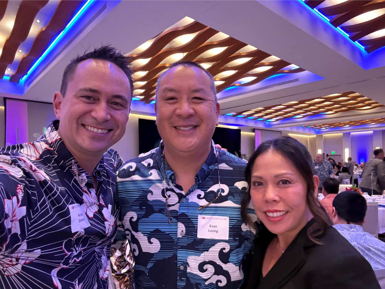 Hoala Greevy with PCF batchmate Evan Leong and his wife Kari Leong (PCF 2007)