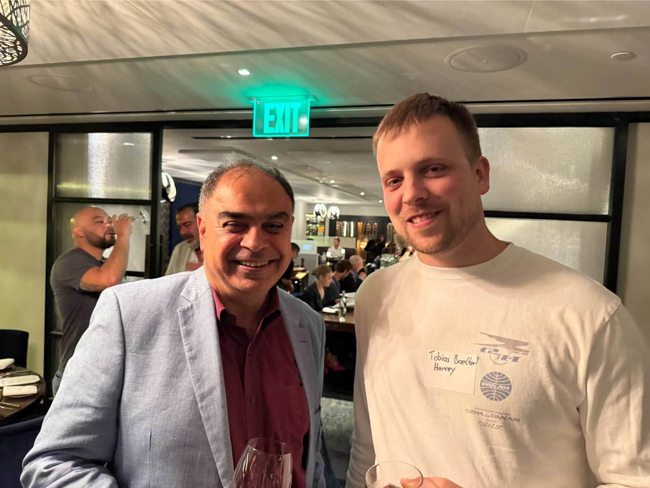 Kamal Anand and Tobias Boelter (Harvey AI) both saw our billboard on the 101 | Industry Dinner with Paubox and Steel Patriot Partners - San Francisco