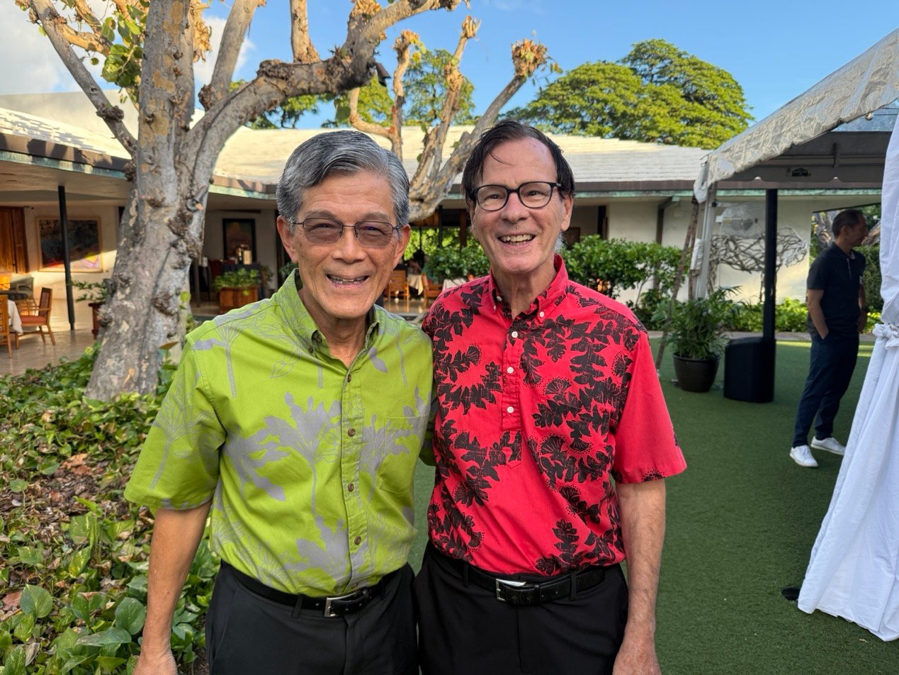 Russell Lau (CEO, Finance Enterprises, Ltd.) and my father in-law, Roger Lerud (Roger C Lerud, ESQ), coached soccer together back in the day. | Paubox Social Mixer in Honolulu