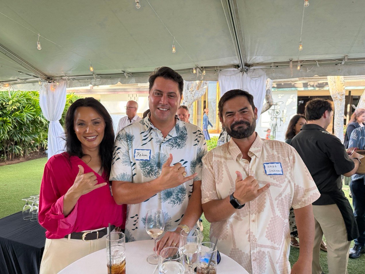 Native Hawaiians Miki Hardisty (CEO, Olelo Intelligence), Kekoa McClellan (Principal, The McClellan Group), and Ikaika Sheehan (CEO, Activiter).