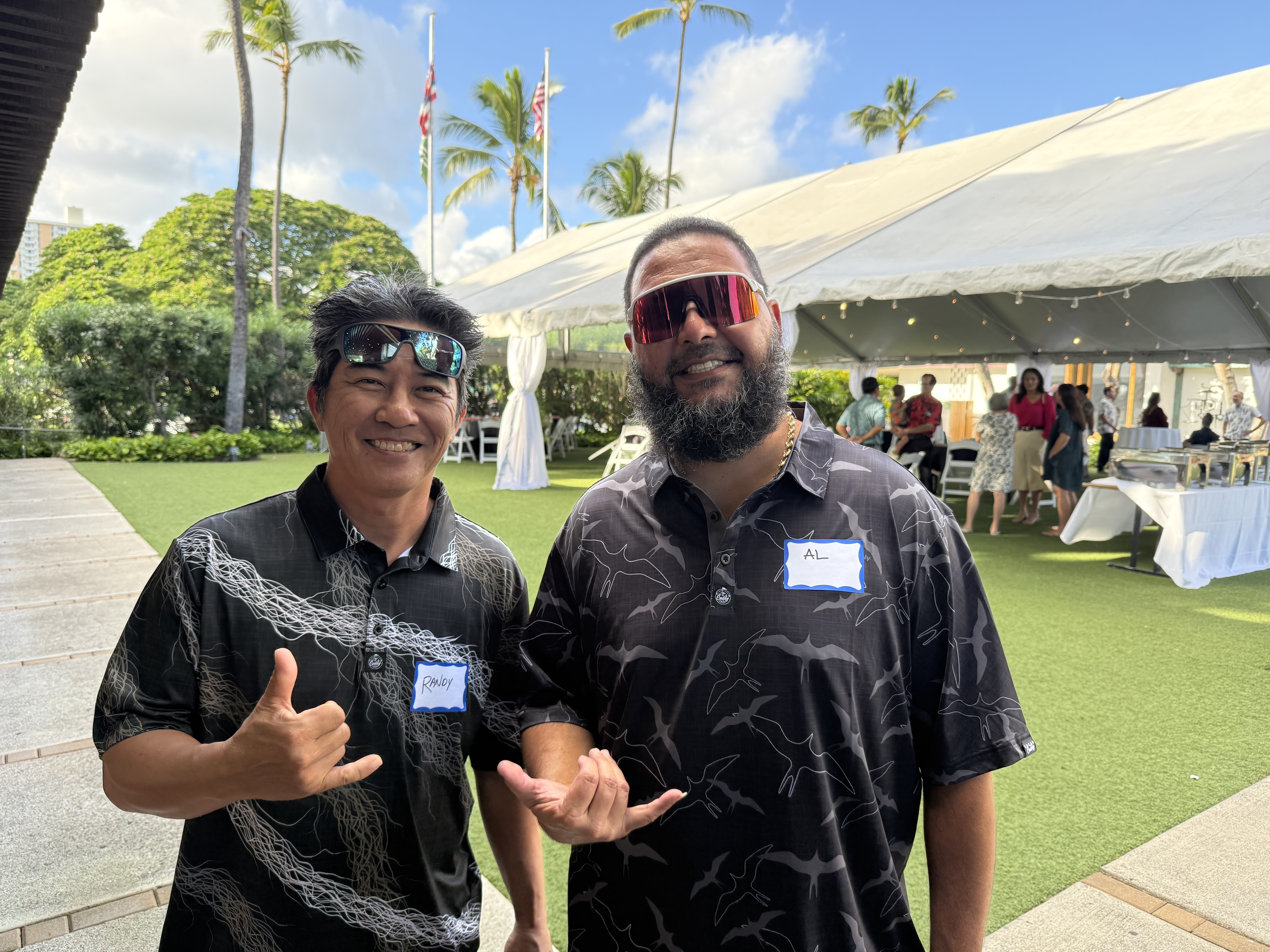 My baseball teammates from McKinley High School, Randy Nakayama (left) and Al Estes. | Paubox Social Mixer in Honolulu