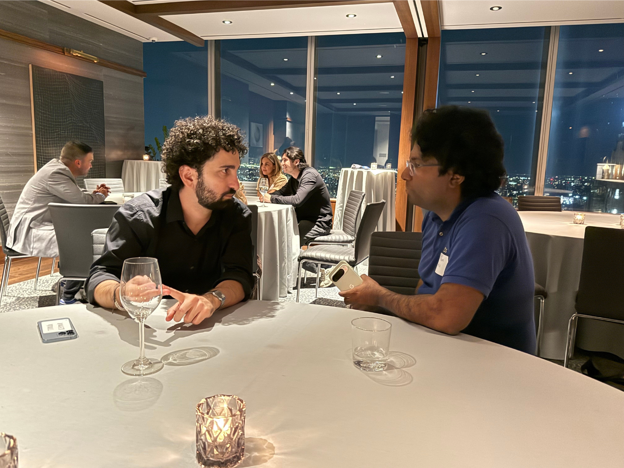 Tunch Oztemir and Robin Anil (Emora Health) hung out after dinner | The Paubox Table: Dinner in NYC