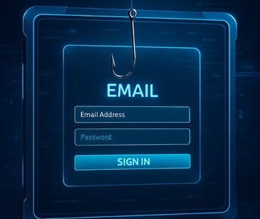 email sign in screen with fish hook
