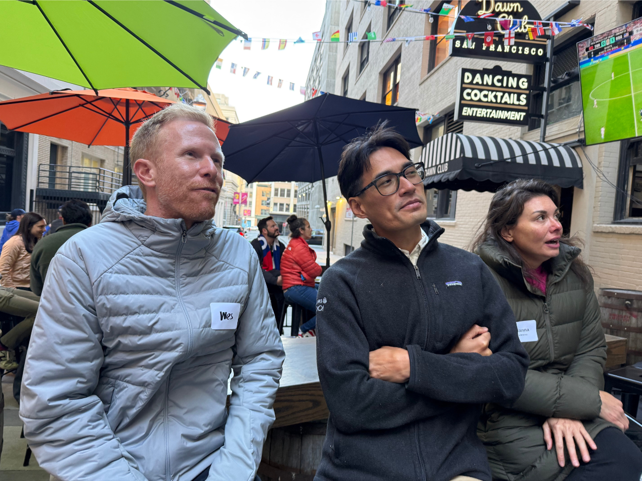 Wes, Taylor Ho, and Tianna Johnson.&nbsp;Yes, it was chilly outside. A typical San Francisco summer day.