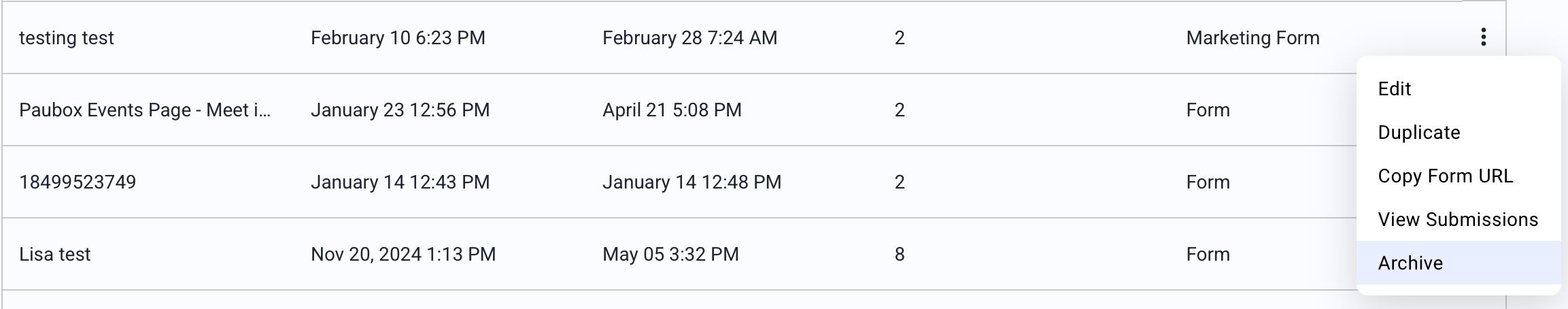 A Paubox form example