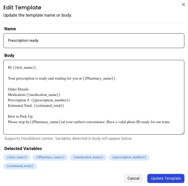Example of an email api dynamic template