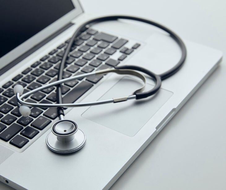 stethoscope on keyboard