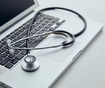 stethoscope on keyboard