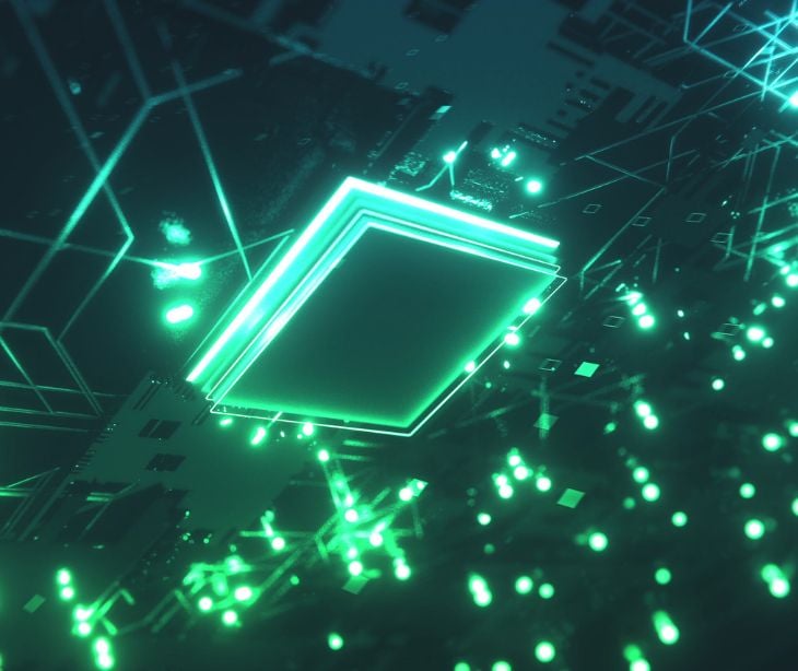 green digital square