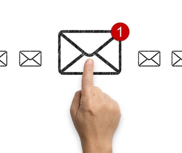 email icons with hand pointing