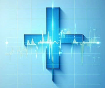 medical symbol with heart lines