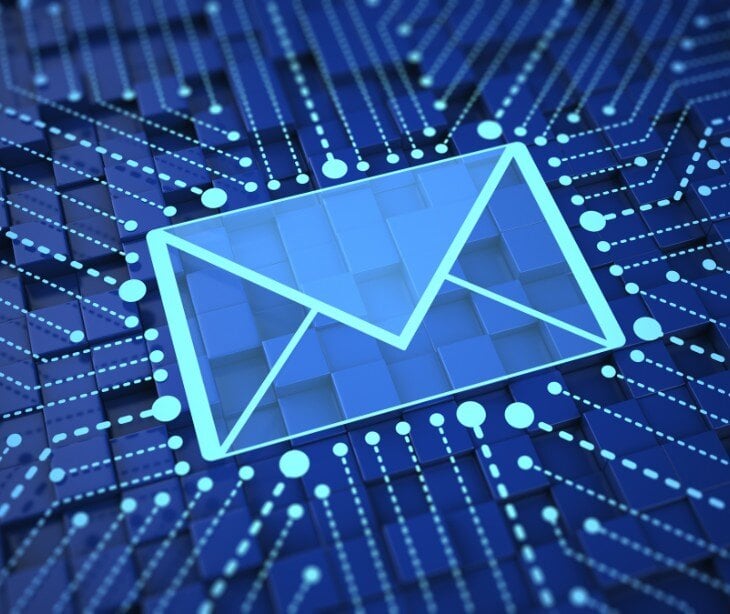 blue digital email icon