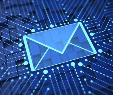 blue digital email icon