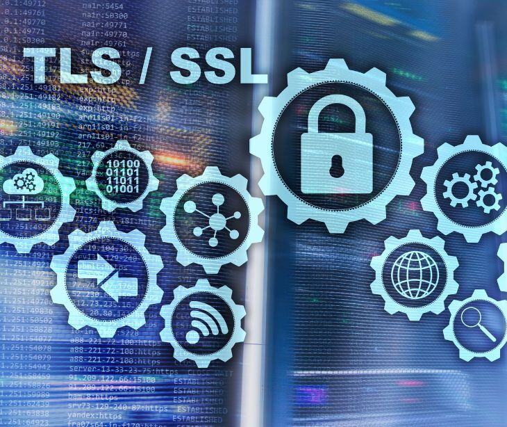 tls/ssl with digital gears and lock
