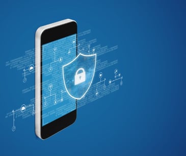 mobile device with floating digital security icon