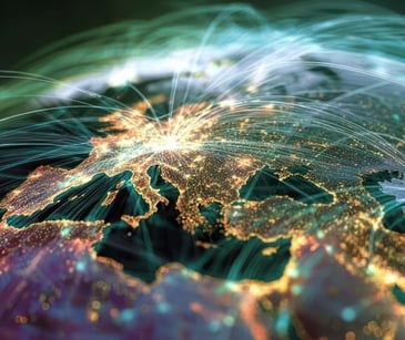 points on digital globe