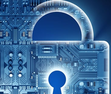 digital concept of a blue security lock