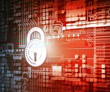 red digital security lock