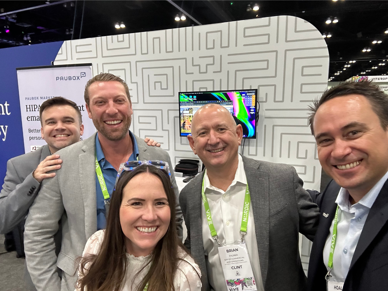 Selfie with Paubox customer Brian Palmer, SVP of Commercial and Operations at Clint. We met him last year's ViVE event.