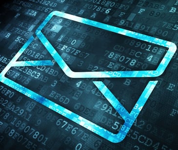 digital email icon in blue