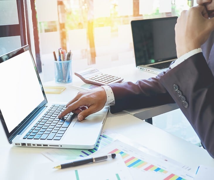 Image of someone on their computer. 