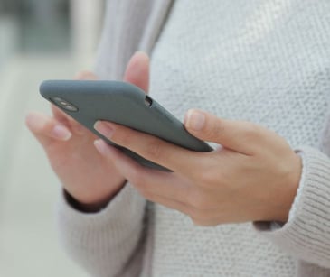 person using smartphone